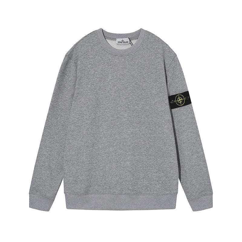 Stone Island Compass Badge Grey Crewneck Sweatshirt