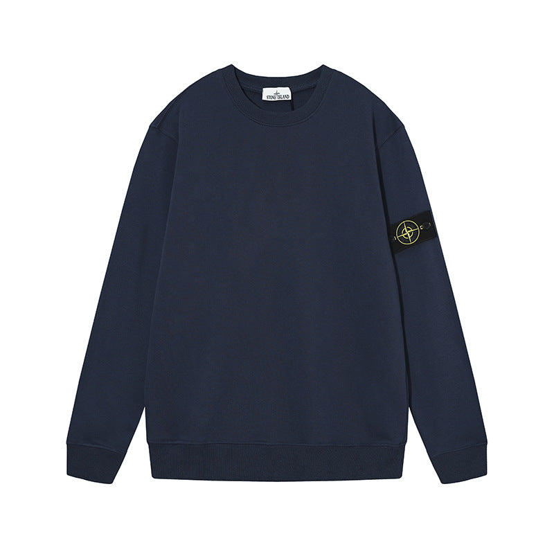 Stone Island Compass Badge Navy Crewneck Sweatshirt